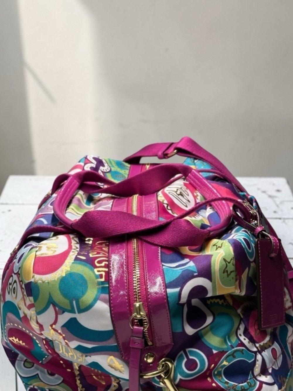 NWOT Rare Coach Poppy Limited Edition Pop C Graffiti Weekender Duffle Bag - Picture 4 of 13